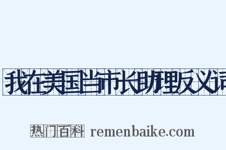 我在美国当市长助理反义词是什么意思的图片